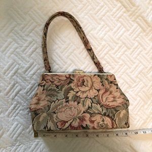 vintage floral tapestry mini handbag